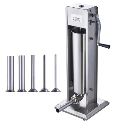 VEVOR Manual Sausage Stuffer, 7 L / 15 LBS Vertical Sausage Machine, Dual-Speed Meat Stuffer, Made Of Food-Grade 304 Stainless Steel, Silver 8 VEVOR Manual Sausage Stuffer, 7 L / 15 LBS Vertical Sausage Machine, Dual-Speed Meat Stuffer, Made Of Food-Grade 304 Stainless Steel, Silver - Image 8