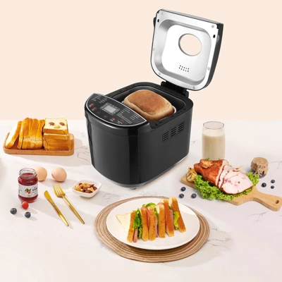 VEVOR Bread Maker, 19-in-1 2LB Dough Machine, Nonstick Ceramic Pan Automatic Breadmaker With Gluten Free Setting, 3 Loaf Sizes, 3 Crust Colors, Black 1 VEVOR Bread Maker, 19-in-1 2LB Dough Machine, Nonstick Ceramic Pan Automatic Breadmaker With Gluten Free Setting, 3 Loaf Sizes, 3 Crust Colors, Black