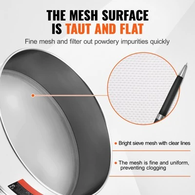 VEVOR Flour Sieve Fine Mesh, 40 Mesh Flour Sifter, 304 Stainless Steel Fine Mesh Sifter Food-grade, Dia. 12.6" Fine Mesh Strainers For Baking 4 VEVOR Flour Sieve Fine Mesh, 40 Mesh Flour Sifter, 304 Stainless Steel Fine Mesh Sifter Food-grade, Dia. 12.6" Fine Mesh Strainers For Baking - Image 4