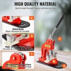 VEVOR Button Maker Machine, 32 Mm (1.25 Inch) Badge Punch Press Kit, Children DIY Gifts Pin Maker, Button Making Supplies, Orange -Aesthtic Interiors GUEST 7af0776a 3e0c 40d4 8dcd ed847c5b2782