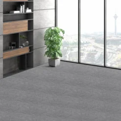 VEVOR Carpet Tiles Peel And Stick, 12” X 12” Squares Self Adhesive Carpet Floor Tile, Soft Padded Carpet Tiles, Easy Install (12 Tiles, Light Gray)