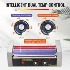 VEVOR Hot Dog Roller 5 Rollers 12 Hot Dogs Capacity, 750W Stainless Sausage Grill Cooker Machine With Dual Temp Control Glass Hood Acrylic Cover -Aesthtic Interiors GUEST 7b33f1db b6b1 4398 803c 26937b787f21