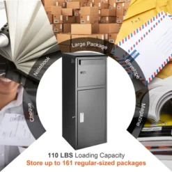 VEVOR Package Delivery Boxes For Outside 16.2"x15.8"x44", Galvanized Steel Package Delivery Box With Coded Lock, Removable Anti-theft Baffle, Black -Aesthtic Interiors GUEST 7b713070 26cc 4dca bdc1 49d948cd3cc1