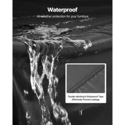 VEVOR Patio Furniture Cover, 420D Heavy Duty Waterproof Outdoor Dining Table And Chairs Cover, Large Rectangular Patio Table Covers, Black -Aesthtic Interiors GUEST 7b7371d6 a264 45eb acf5 5564a6cd146e