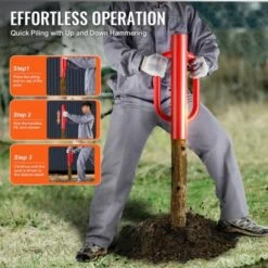 VEVOR Fence Post Driver With Handles, 4.11 In Inner Diameter T Post Pole Pounder, 22LB Heavy Duty Carbon Steel Hand Post Rammer, Red 11 VEVOR Fence Post Driver With Handles, 4.11 In Inner Diameter T Post Pole Pounder, 22LB Heavy Duty Carbon Steel Hand Post Rammer, Red -Aesthtic Interiors GUEST 7bb77377 96c4 477c 8a4e efc201d0e947