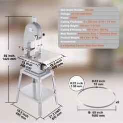 VEVOR Electric Meat Bandsaw, 1500W Stainless Steel Vertical Bone Sawing Machine, Workbeach 19.3" X 15", 0.16-7.9 Inch Cutting Thickness, Silver 14 VEVOR Electric Meat Bandsaw, 1500W Stainless Steel Vertical Bone Sawing Machine, Workbeach 19.3" X 15", 0.16-7.9 Inch Cutting Thickness, Silver -Aesthtic Interiors GUEST 7bbf6b4f 06c4 4068 af0e 8f1bd1e83782