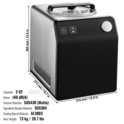 VEVOR Upright Automatic Ice Cream Maker With Built-in Compressor, 2 Quart No Pre-freezing Fruit Yogurt Machine, Stainless Steel Electric Sorbet Maker -Aesthtic Interiors GUEST 7c6f05bc 53d9 48bc b077 36be2681d078