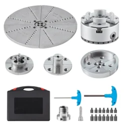 VEVOR KP965 Lathe Chuck, 4-Jaw 3.75" Diameter, Metal Lathe Chuck Turning Machine Accessories With 5 Sets Of Jaws, Self-centering Tool, Silver -Aesthtic Interiors GUEST 7c886591 964e 4823 99af f417c78cc214