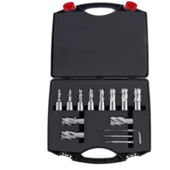 VEVOR Annular Cutter Set, 13 Pcs Weldon Shank Mag Drill Bits, 7/16" To 1-1/16" Cutting Diameter, 1" Cutting Depth, M2AL HSS, 2 Pilot Pins, Black -Aesthtic Interiors GUEST 7ccfaf37 5bfb 41e8 a167 36ee64878f2e
