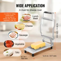 VEVOR Cheese Cutter With Wire, 0.2" Ultra-Thin Cheeser Butter Cutting Blade, Detachable Cheese Slicer Wire, Aluminum Alloy Commercial Cheese Slicer -Aesthtic Interiors GUEST 7ceaf396 17cc 43a8 a334 3ac45cf63d0c