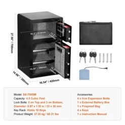 VEVOR Double Doors 4.5 Cu.ft Safe Box With Key Lock & Password, Safe Lock Box, Key Rack, Light And Removable Divider -Aesthtic Interiors GUEST 7d0d2913 3ea9 42c1 9c0c 7948b9a4b548