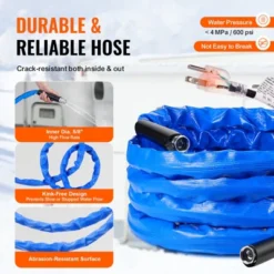 VEVOR 30ft Heated Water Hose For RV, Heated Drinking Water Hose With Corrugated Cover Antifreeze To -45°F, Automatic Self-regulating, 5/8" I.D. Blue 13 VEVOR 30ft Heated Water Hose For RV, Heated Drinking Water Hose With Corrugated Cover Antifreeze To -45°F, Automatic Self-regulating, 5/8" I.D. Blue -Aesthtic Interiors GUEST 7de90808 5b88 45b9 ab6d fdb49a98a39d