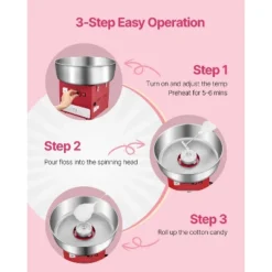 VEVOR Electric Cotton Candy Machine, 1000W Commercial Candy Floss Maker With 20.5 In Stainless Steel Bowl, Sugar Scoop, And Drawer, Red 10 VEVOR Electric Cotton Candy Machine, 1000W Commercial Candy Floss Maker With 20.5 In Stainless Steel Bowl, Sugar Scoop, And Drawer, Red -Aesthtic Interiors GUEST 7ec96f37 1eb4 42bf b87f 10074595cf65
