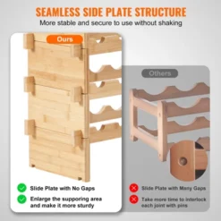 VEVOR 72 Bottle Upgrade Modular Wine Rack, Continuously Store Pinot Bottles, 8-Tier Bamboo Wood Storage Rack, Floor Freestanding Wines Holder Display -Aesthtic Interiors GUEST 7ee098c7 3c8d 43dc a423 a4a8e7b9ded8