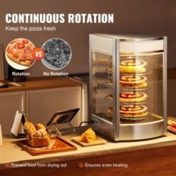 VEVOR Commercial Food Warmer Display For 14" Pizza, 4-Tier Pizza Warmer With Rotary Steam Heating, 86℉~185℉ Temperature Control And Temp Display -Aesthtic Interiors GUEST 7ee9333e 85e9 417e 9132 af272b2a2337