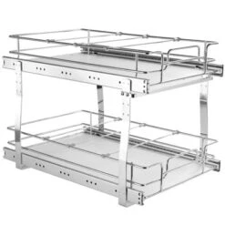 VEVOR 2 Tier 13"W X 21"D Pull Out Cabinet Organizer, Heavy Duty Slide Out Pantry Shelves, Chrome-Plated Steel Roll Out Drawers -Aesthtic Interiors GUEST 7f70f5b9 02a6 4b4f ab56 47153f46b432
