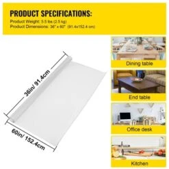 VEVOR Plastic Table Cover 36 X 60 Inch, 1.5 Mm Thick Clear Table Protector, Rectangle Clear Desk Mat, Waterproof & Easy Cleaning, Transparent 14 VEVOR Plastic Table Cover 36 X 60 Inch, 1.5 Mm Thick Clear Table Protector, Rectangle Clear Desk Mat, Waterproof & Easy Cleaning, Transparent -Aesthtic Interiors GUEST 7f869bf8 2774 4ada 881b db2d37b073d5