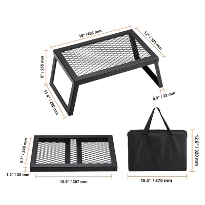 VEVOR Folding Campfire Grill, Heavy Duty Steel Mesh Grate, 18" Portable Camping Grates Over Fire Pit, Camp Fire Cooking Equipment 7 VEVOR Folding Campfire Grill, Heavy Duty Steel Mesh Grate, 18" Portable Camping Grates Over Fire Pit, Camp Fire Cooking Equipment - Image 7