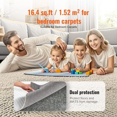VEVOR - Slip-Resistant Rug Pad - Protective Cushioning Carpet Pad - 9' X 12' - 1/4"Thick - Dual Surface - Polyester Felt + Latex - Gray 6 VEVOR - Slip-Resistant Rug Pad - Protective Cushioning Carpet Pad - 9' X 12' - 1/4"Thick - Dual Surface - Polyester Felt + Latex - Gray - Image 6