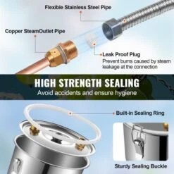 VEVOR Alcohol Still, 5 Gal / 19 L Stainless Steel Water Alcohol Distiller With Copper Coil For Fast Cooling, Dual Condenser Distiller Kit, Silver 13 VEVOR Alcohol Still, 5 Gal / 19 L Stainless Steel Water Alcohol Distiller With Copper Coil For Fast Cooling, Dual Condenser Distiller Kit, Silver -Aesthtic Interiors GUEST 7fa96d87 53f3 489e a9a8 48a2be0554dd