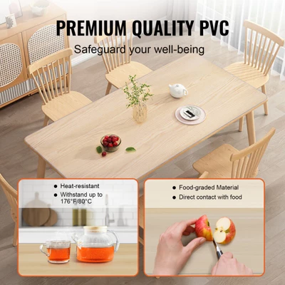 VEVOR Clear Table Cover Protector, 18" X 36" Rectangle Table Cover, 1.5 Mm Thick PVC Plastic Tablecloth, Waterproof Desktop Protector, Transparent 3 VEVOR Clear Table Cover Protector, 18" X 36" Rectangle Table Cover, 1.5 Mm Thick PVC Plastic Tablecloth, Waterproof Desktop Protector, Transparent - Image 3