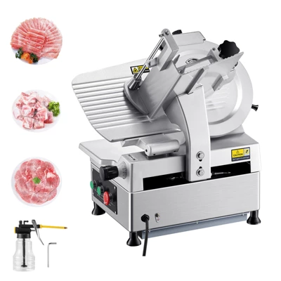 VEVOR Automatic Meat Slicer, 180W + 370W Deli Slicer With A 12 Inch Premium 65Mn Blade, 0-0.3 Inch Adjustable Thickness, Silver 8 VEVOR Automatic Meat Slicer, 180W + 370W Deli Slicer With A 12 Inch Premium 65Mn Blade, 0-0.3 Inch Adjustable Thickness, Silver - Image 8