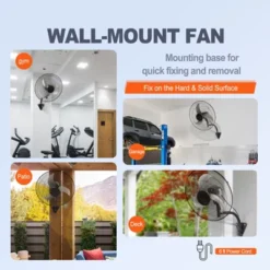 VEVOR Wall Mount Fan, 20 Inch, 3-speed High Velocity Max. 4650 CFM Oscillating Industrial Wall Fan, Commercial Or Residential For Warehouse -Aesthtic Interiors GUEST 805507f3 255c 4dbc b1ce 246a2481daa4