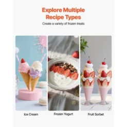 VEVOR Ice Cream Maker, 2.11 Qt. Large Capacity, Electric Automatic Ice-Cream Machine, With Easy Operation & Cleaning, Stainless Steel Shell, Silver -Aesthtic Interiors GUEST 806b1cb8 cede 41ea bb89 2bc72f55d63f