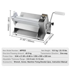 VEVOR Manual Dough Sheeter Machine, Puff Pastry Sheeter And Fondant Roller, Removable Handle, Panel, Roller For Easy Cleaning -Aesthtic Interiors GUEST 80705c64 0c8e 4aa2 822d 3add91e965d0