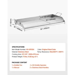 VEVOR Stainless Steel Griddle, 32x16 Inch Universal Flat Top Rectangular Plate, Gas Grill Griddle For BBQ Grill, Teppanyaki, Silver 14 VEVOR Stainless Steel Griddle, 32x16 Inch Universal Flat Top Rectangular Plate, Gas Grill Griddle For BBQ Grill, Teppanyaki, Silver -Aesthtic Interiors GUEST 809a792d 736e 41fe 99b0 30ca16ca7b17