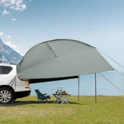 VEVOR Vehicle Awning, Large 10' X 7' Shade Coverage Car Side Awning, PU2000mm UV50+ Car Awning With Extended Side Canopies And Portable Storage Bag