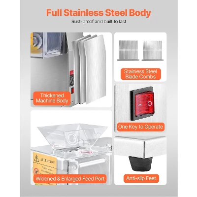 VEVOR Meat Cutter Machine, 850W Meat Slicer, 551 Lb/h Commercial Meat Cutting Machine Stainless Steel, 5 Mm Thickness, Detachable Blades, Silver 6 VEVOR Meat Cutter Machine, 850W Meat Slicer, 551 Lb/h Commercial Meat Cutting Machine Stainless Steel, 5 Mm Thickness, Detachable Blades, Silver - Image 6