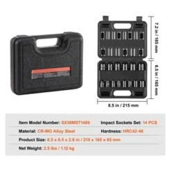 VEVOR 3/8" Drive Impact Socket Set, 14 Piece Shallow Socket Set Metric 7-20mm, 6 Point Cr-Mo Alloy Steel For Auto Repair, Easy-to-Read Size Markings -Aesthtic Interiors GUEST 820ea4b8 8030 4a7c b679 14b6241e3fe7