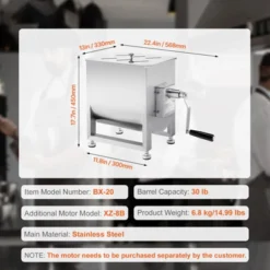 VEVOR Manual Meat Mixer, 30L Fixed Tank Meat Processing Equipment(Mixing Max 30LBS For Meat), Stainless Steel Meat Mixer, , Silver 14 VEVOR Manual Meat Mixer, 30L Fixed Tank Meat Processing Equipment(Mixing Max 30LBS For Meat), Stainless Steel Meat Mixer, , Silver -Aesthtic Interiors GUEST 821d1ba3 128b 4607 b289 0c719617ab23