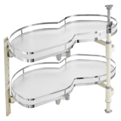 VEVOR Swing Left Blind Corner Cabinet, Pull Out Organizer For 36 Inch Width Blind Cabinet, 2 Tier Height Adjustable Swing Tray, Silver -Aesthtic Interiors GUEST 82430890 3e94 4a27 8117 ec0188d4aa3a