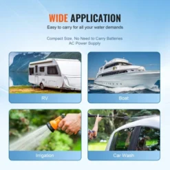 VEVOR RV Water Pressure Diaphragm Pump 3Chambers 110V 3.3GPM 45PSI Adjustable Presssure Fresh Water Pump, Self Priming Sprayer Pump, Orange -Aesthtic Interiors GUEST 82560f85 c5f8 44d0 866c d460033856d0