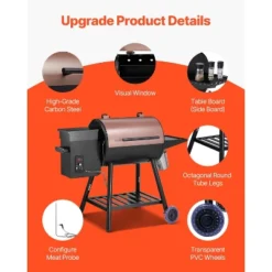 VEVOR Wood Pellet Grill Smoker, 8 In 1 BBQ Grills For Outdoor Cooking, 456 Square Inches Cook Area Electric Grill, 500°F Max Temperature, Black 11 VEVOR Wood Pellet Grill Smoker, 8 In 1 BBQ Grills For Outdoor Cooking, 456 Square Inches Cook Area Electric Grill, 500°F Max Temperature, Black -Aesthtic Interiors GUEST 82b472cf 58e6 4b87 b0ce 0b1b89d0214c
