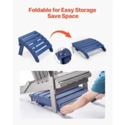 VEVOR Adirondack Ottoman, 18.7L X 18.9W X 13.8H Inch HDPE Plastic Folding Adirondack Ottoman, Weather-Resistant Foot Rest For Adirondack Chair, Blue 10 VEVOR Adirondack Ottoman, 18.7L X 18.9W X 13.8H Inch HDPE Plastic Folding Adirondack Ottoman, Weather-Resistant Foot Rest For Adirondack Chair, Blue -Aesthtic Interiors GUEST 843499c1 ffdf 4b59 a70d b639f27302a2