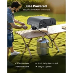 VEVOR Propane Outdoor Pizza Oven, 12 Inch Gas Pizza Maker, Portable Pizza-Cooker With Thickened Pizza-Stone, Carry Bag, Pizza-Oven, Black -Aesthtic Interiors GUEST 847deca0 ba17 4dd9 9b46 226d616d119f