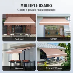 VEVOR Manual Retractable Awning, 12 X 10 Ft Outdoor Patio Awning Retractable Sun Shade, Water-Resistant Patio Door Window Awning Sunshade Shelter -Aesthtic Interiors GUEST 851a03c4 c553 4641 8b57 b810ffebb9a8