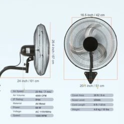 VEVOR Wall Mount Fan, 18 Inch, 3-speed High Velocity Max. 4000 CFM Oscillating Industrial Wall Fan, Commercial Or Residential -Aesthtic Interiors GUEST 85cf914f 1009 437c b42b 3594f4ac2887