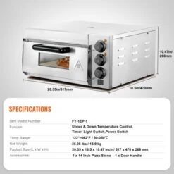 VEVOR Commercial Pizza Oven Countertop, 14" Single Deck Layer, Stainless Steel Electric Pizza Oven With Stone And Handle, Multipurpose Pizza Maker 14 VEVOR Commercial Pizza Oven Countertop, 14" Single Deck Layer, Stainless Steel Electric Pizza Oven With Stone And Handle, Multipurpose Pizza Maker -Aesthtic Interiors GUEST 8621006a caca 4868 b8e0 ffd859121dd9