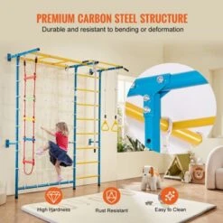 VEVOR Indoor Jungle Gym For Toddlers, 7-in-1 Climbing Playset With Carbon Steel Swedish Ladder, Wall Ladder, Pull-Up Bar, And Rope Ladder -Aesthtic Interiors GUEST 869e4d58 2f36 4645 a33d 3522f3d870f7