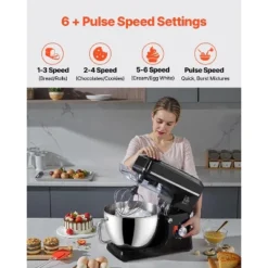 VEVOR Stand Mixer, 8.3QT Dough Mixer, 660W 6+P Speeds Tilt-head Food Mixer With Stainless Steel Bowl, Dough Hook, Wire Whip, Flat Beater, Black 10 VEVOR Stand Mixer, 8.3QT Dough Mixer, 660W 6+P Speeds Tilt-head Food Mixer With Stainless Steel Bowl, Dough Hook, Wire Whip, Flat Beater, Black -Aesthtic Interiors GUEST 86c2a67d 0790 48d9 9710 c186d6fcf546