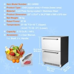 VEVOR 24 Inch Undercounter Refrigerator, 2 Drawer Refrigerator With Different Temperature, 4.87 Cu.ft, Waterproof Under Counter Freezer Fridge 14 VEVOR 24 Inch Undercounter Refrigerator, 2 Drawer Refrigerator With Different Temperature, 4.87 Cu.ft, Waterproof Under Counter Freezer Fridge -Aesthtic Interiors GUEST 8702e851 5eb7 4312 8ee2 a0a9252bdda6
