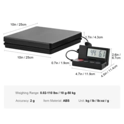 VEVOR Digital Shipping Scale, 110 Lbs X 0.07 Oz. Heavy Duty Postal Scale With Timer, Tare,Hold Function,90° Foldable LCD Screen Package Scale, Black -Aesthtic Interiors GUEST 87101553 afa9 4fc1 bccb 6c884e4f70e3