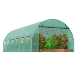 VEVOR Walk-in Tunnel Greenhouse, 19.4x9.7x6.5 Ft Hoop House Greenhouse Tunnel With Galvanized Steel Frame, Green PE Cover, 12 Windows -Aesthtic Interiors GUEST 874eeeda abc0 4e28 bae8 b982ad18fed3