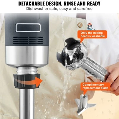 VEVOR Commercial Immersion Blender, 750W 20" Heavy Duty Hand Mixer, Variable Speed Kitchen Stick Mixer With 304 Stainless Steel Blade 3 VEVOR Commercial Immersion Blender, 750W 20" Heavy Duty Hand Mixer, Variable Speed Kitchen Stick Mixer With 304 Stainless Steel Blade - Image 3