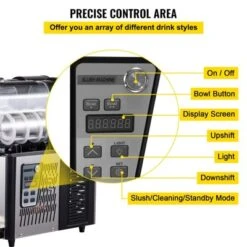 VEVOR Commercial Slushy Machine, 3Lx2 Double Tank Frozen Drink Machine, 24 Cups Stainless Steel Margarita Smoothie Frozen Drink Maker, Black -Aesthtic Interiors GUEST 87e41632 236b 40f9 b06d b25fcf1483c6