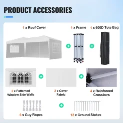 VEVOR Pop Up Canopy, 10 X 20 Ft, Instant Pop Up Gazebo Tent, Portable Easy Up Canopy With 3 Sidewalls & 2 Ventilated Windows -Aesthtic Interiors GUEST 87f385f0 2618 4580 ad03 48acb2771efe